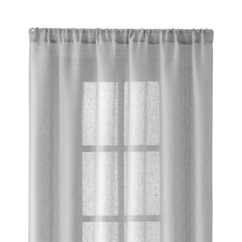 Linen Sheer 52x84 Light Grey Curtain Panel - Image 2