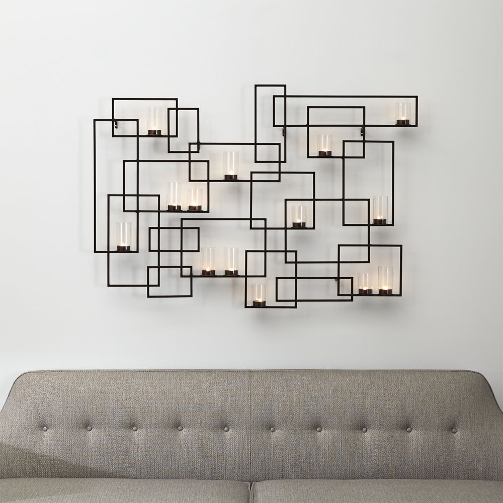 Circuit Bronze Metal Wall Candle Holder - Image 0
