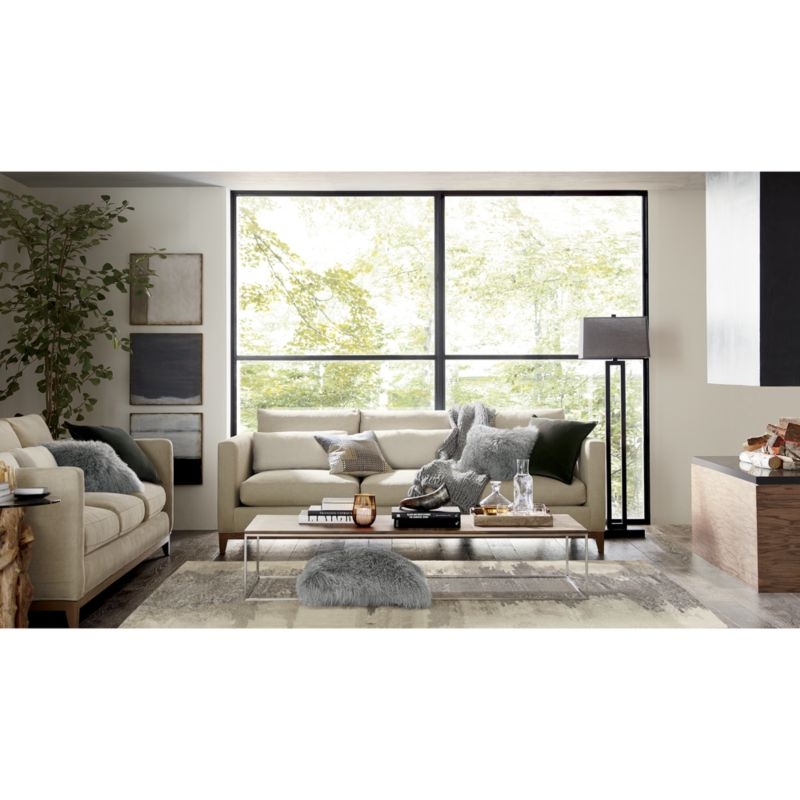 Pelliccia 23"x23" Silver Grey Throw Pillow with Feather Insert - Image 4