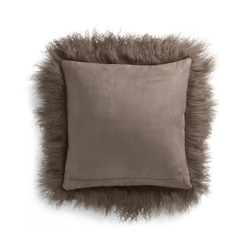Pelliccia 16"x16" Mushroom Brown Throw Pillow with Feather Insert - Image 3
