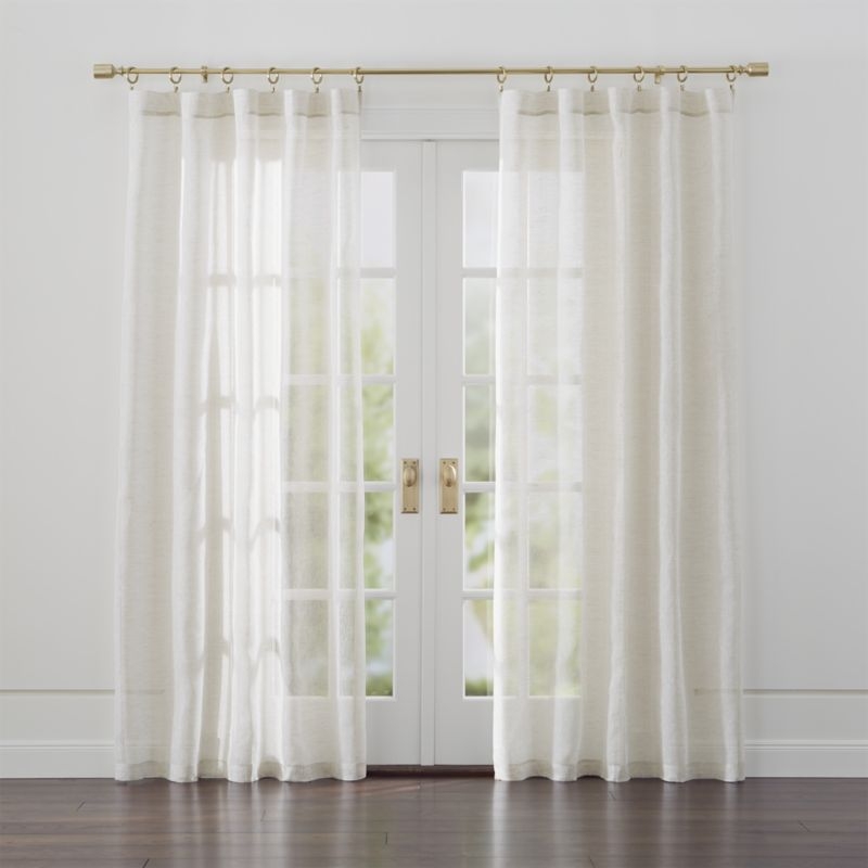 Linen Sheer 52"x108" Natural Curtain Panel - Image 1