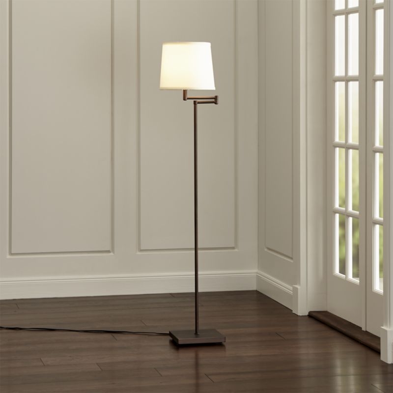 Adams Bronze Swing Arm Floor Lamp - Image 1