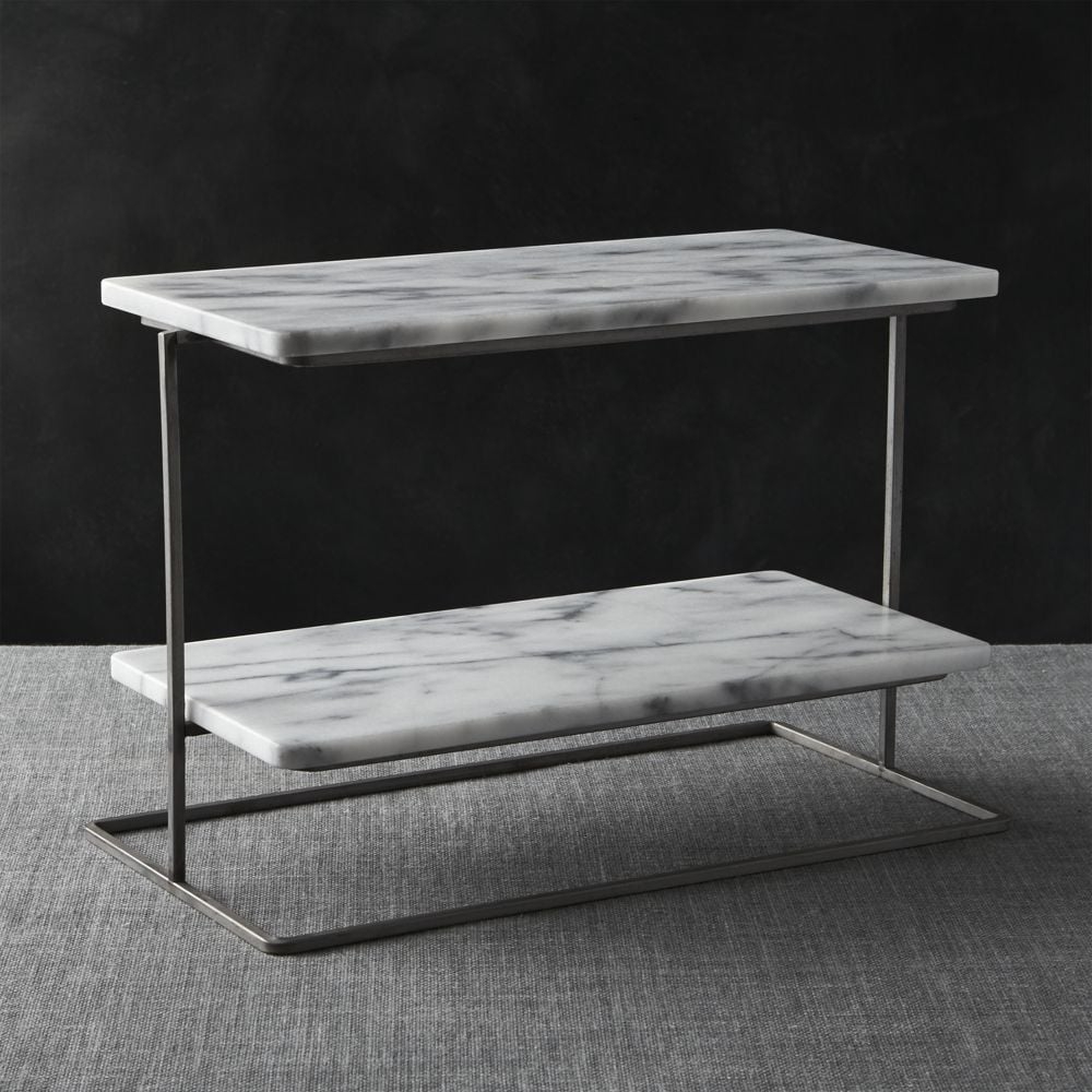 French Kitchen Marble 2-Tier Server - Image 0