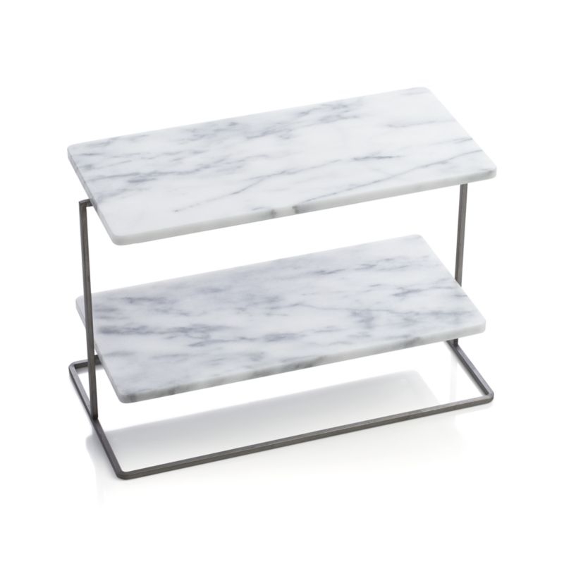 French Kitchen Marble 2-Tier Server - Image 1