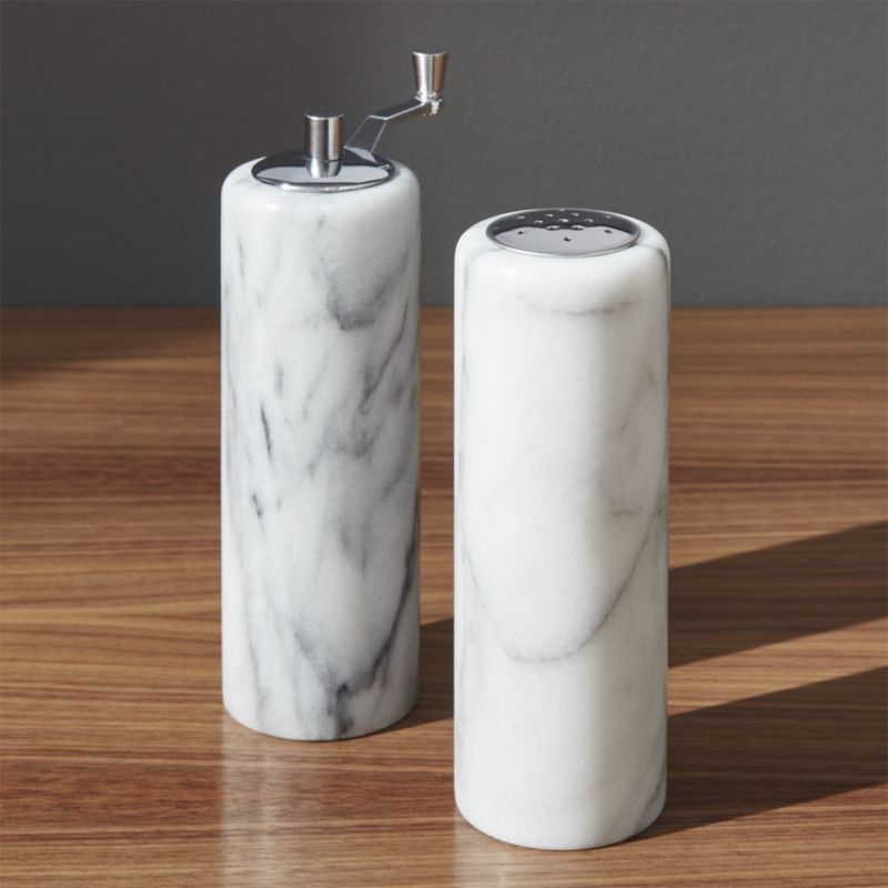 French Kitchen Marble Salt-Pepper Shaker - Image 1