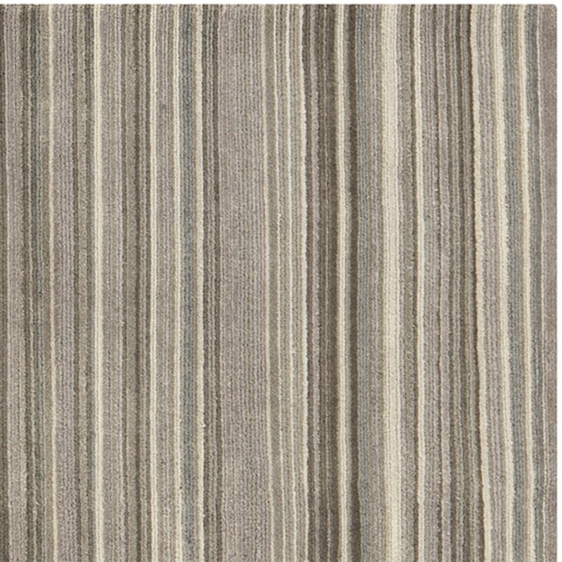 Lynx Grey Striped Hand Knotted Wool 9'x12' Rug - Image 7