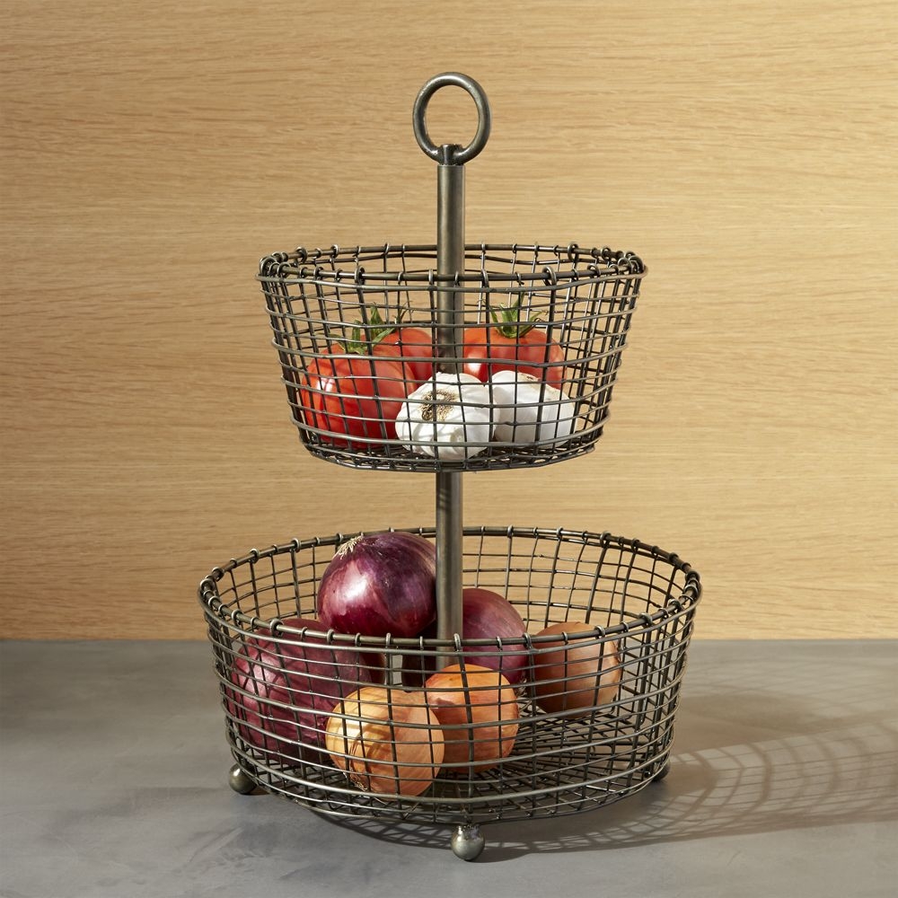 Bendt 2-Tier Iron Fruit Basket - Image 0