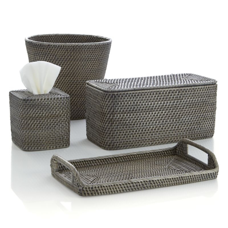 Sedona Grey Tapered Waste Basket/Trash Can - Image 1