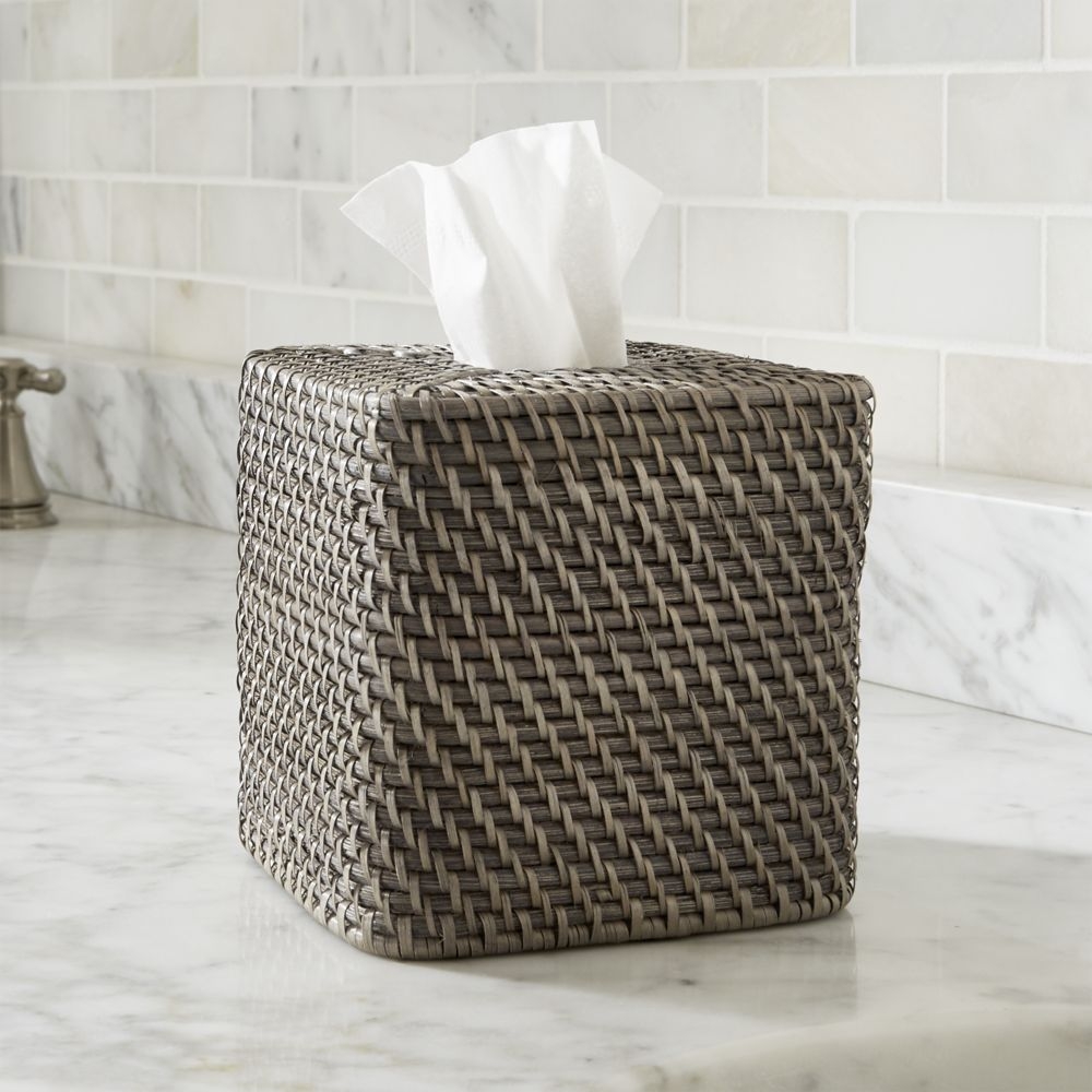 Sedona Grey Square Tissue Box Cover - Image 0