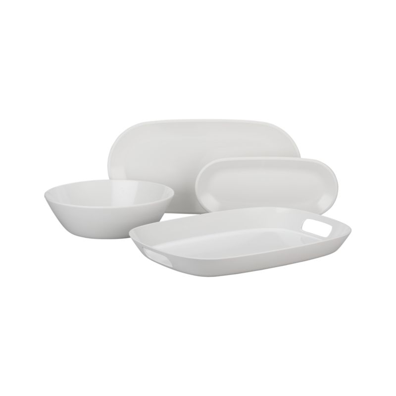 Lunea White 19"x14" Outdoor Melamine Tray with Handles - Image 5