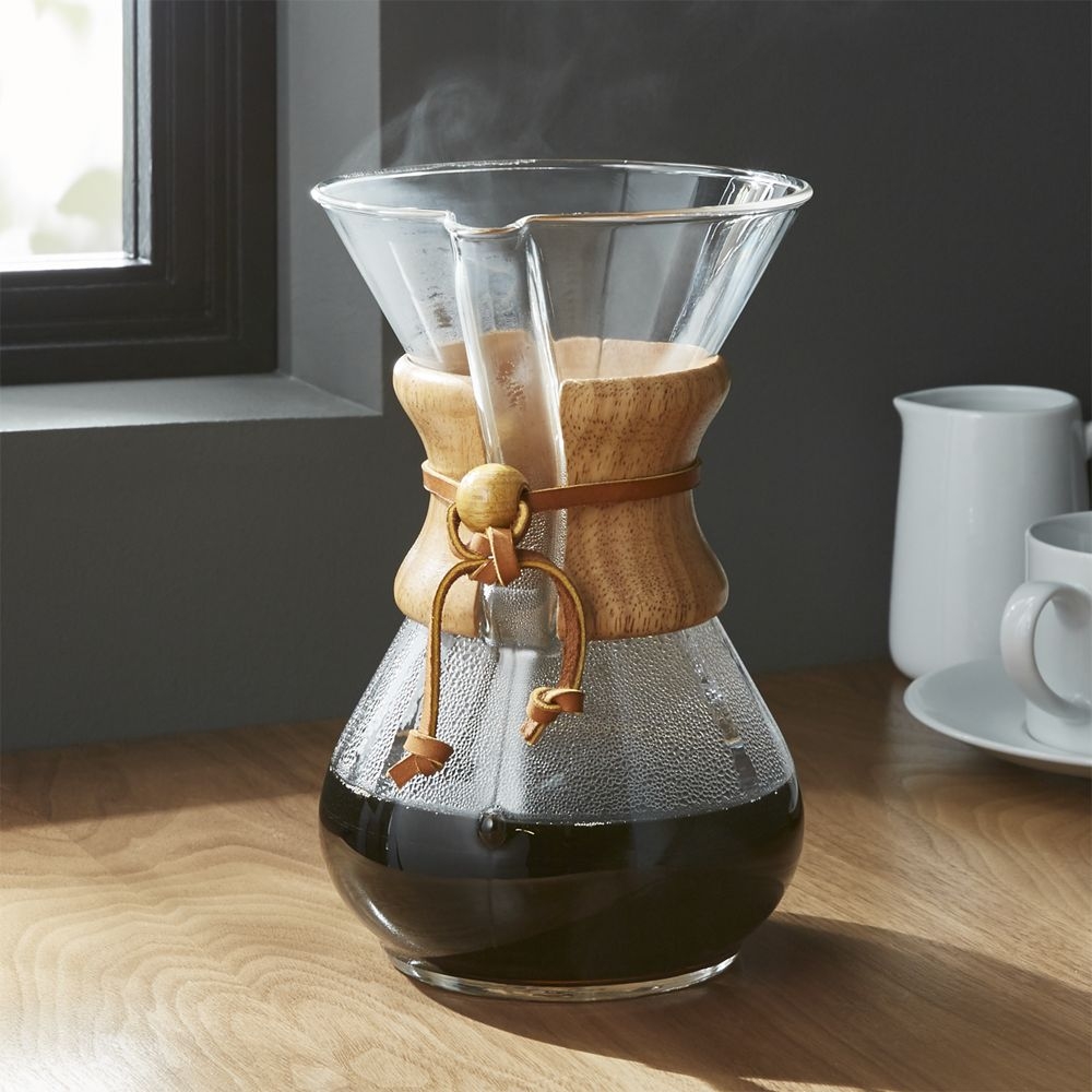 Chemex ® 6-Cup Glass Pour-Over Coffee Maker with Natural Wood Collar - Image 0