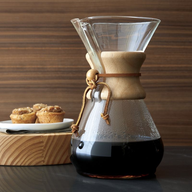 Chemex ® 6-Cup Glass Pour-Over Coffee Maker with Natural Wood Collar - Image 1