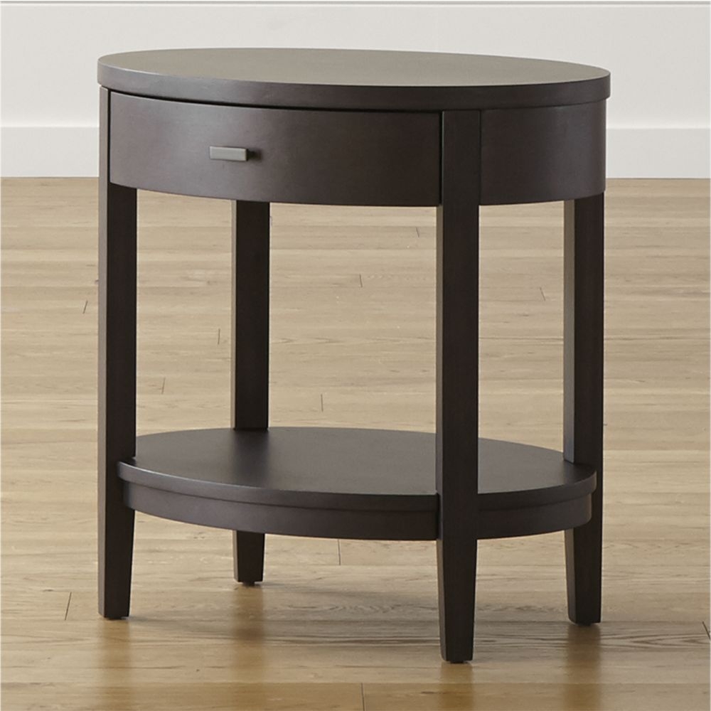 Arch Charcoal Oval Nightstand - Image 0