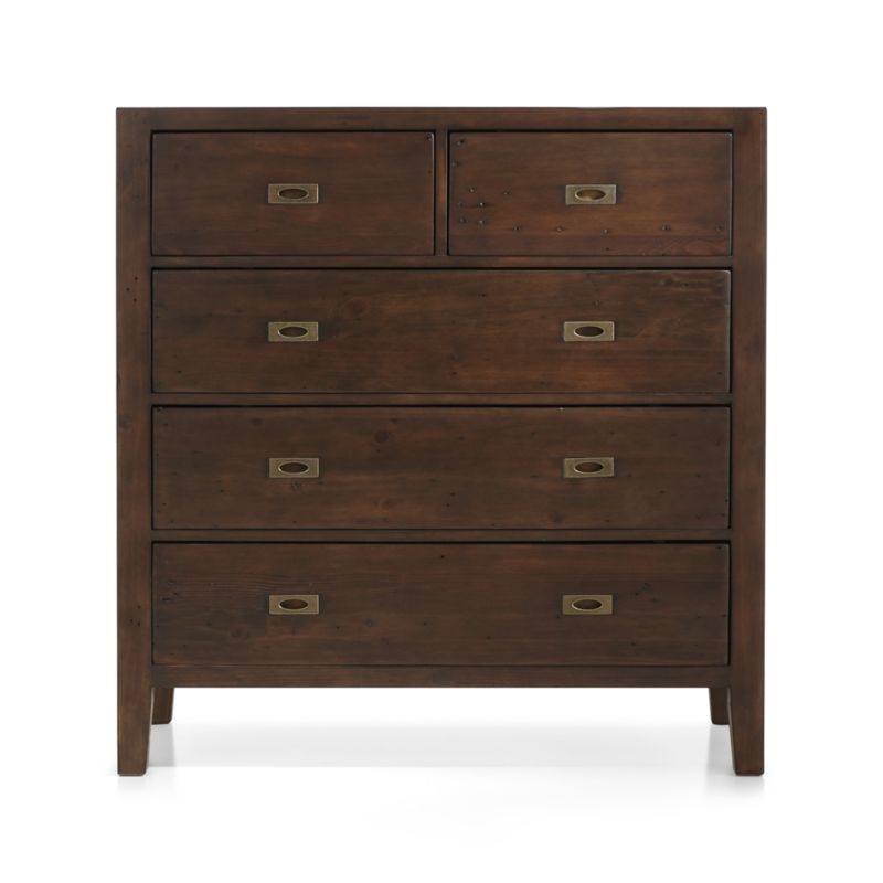 Morris Chocolate Brown 5-Drawer Chest - Image 1