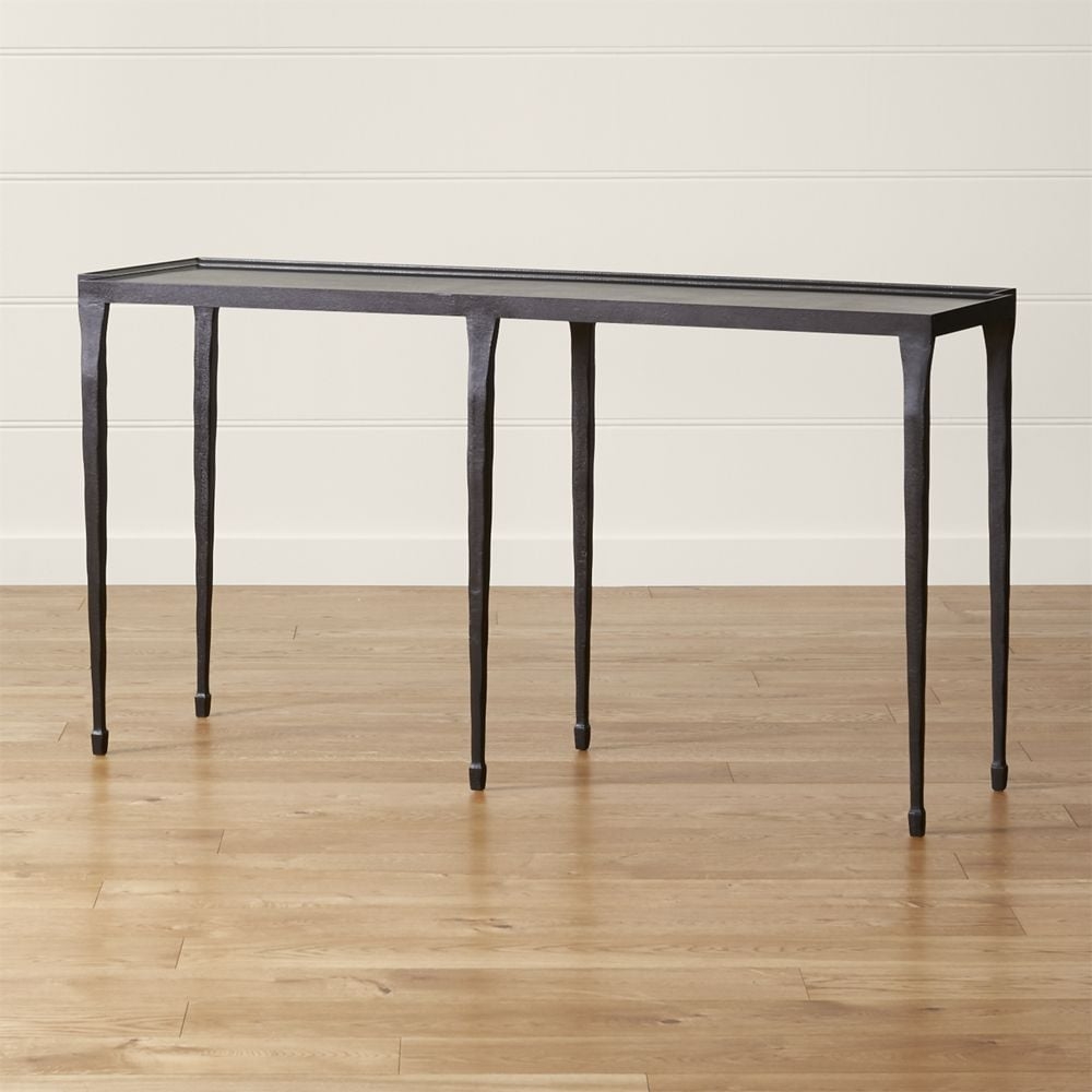 Silviano 60" Rectangular Black Iron and Steel Console Table - Image 0