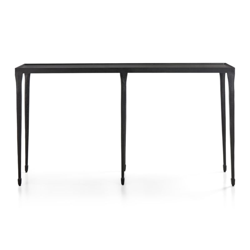 Silviano 60" Rectangular Black Iron and Steel Console Table - Image 2