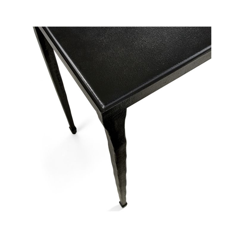 Silviano 60" Rectangular Black Iron and Steel Console Table - Image 3
