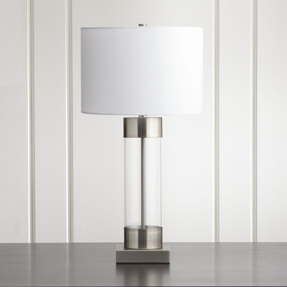 Avenue Nickel Table Lamp with USB Port - Image 0
