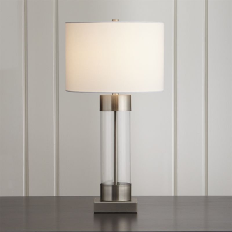 Avenue Nickel Table Lamp with USB Port - Image 1