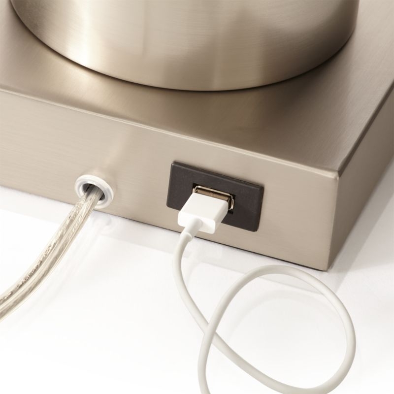 Avenue Nickel Table Lamp with USB Port - Image 2