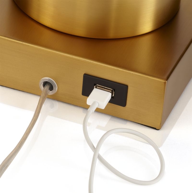 Avenue Brass Table Lamp with USB Port - Image 1