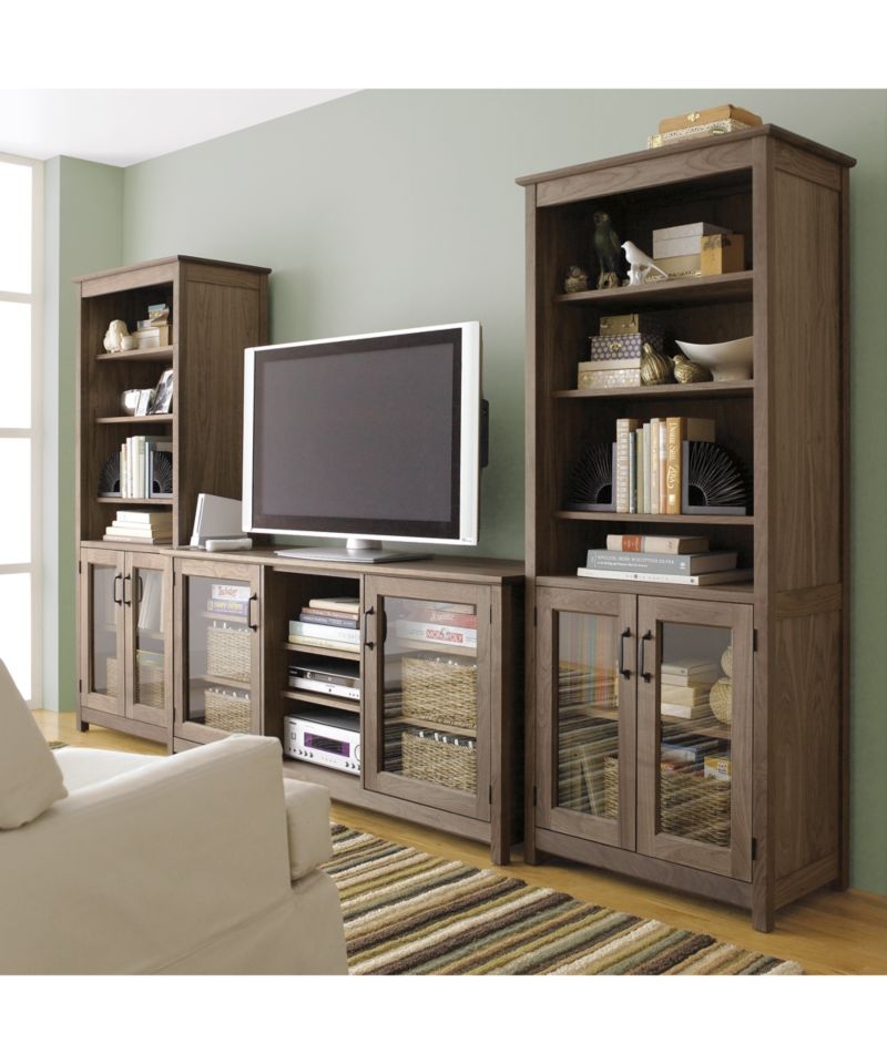 Ainsworth Walnut 64" Storage Media Console with Glass/Wood Doors - Image 4