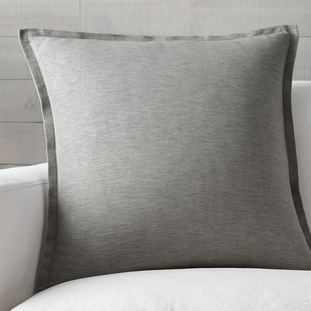 Linden Grey 23" Pillow with Feather-Down Insert - Image 1