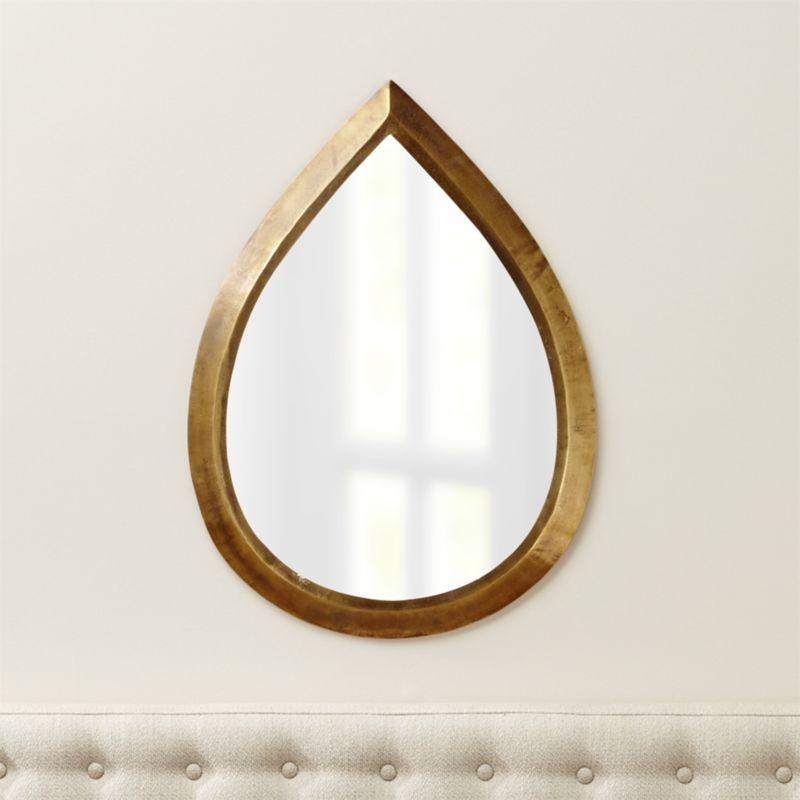 Kasbah Teardrop Brass Wall Mirrors, Set of 2 - Image 1