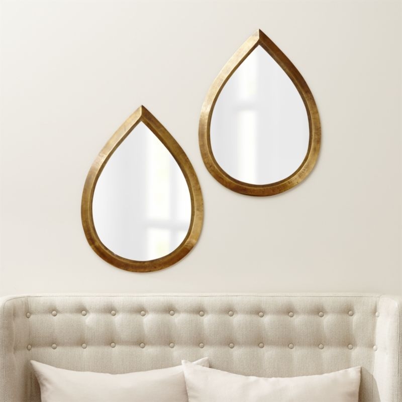 Kasbah Teardrop Brass Wall Mirrors, Set of 2 - Image 11