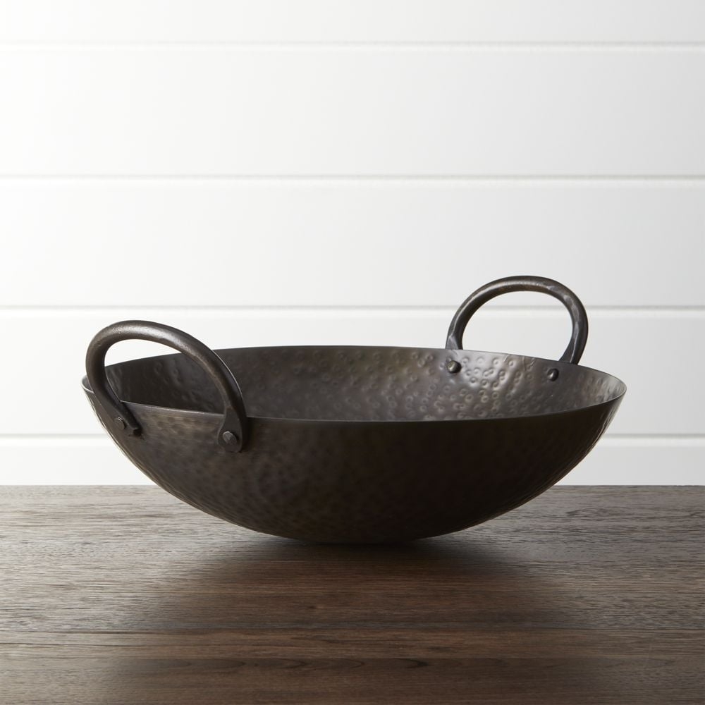Feast Hammered Iron Serving Bowl with Handles - Image 0