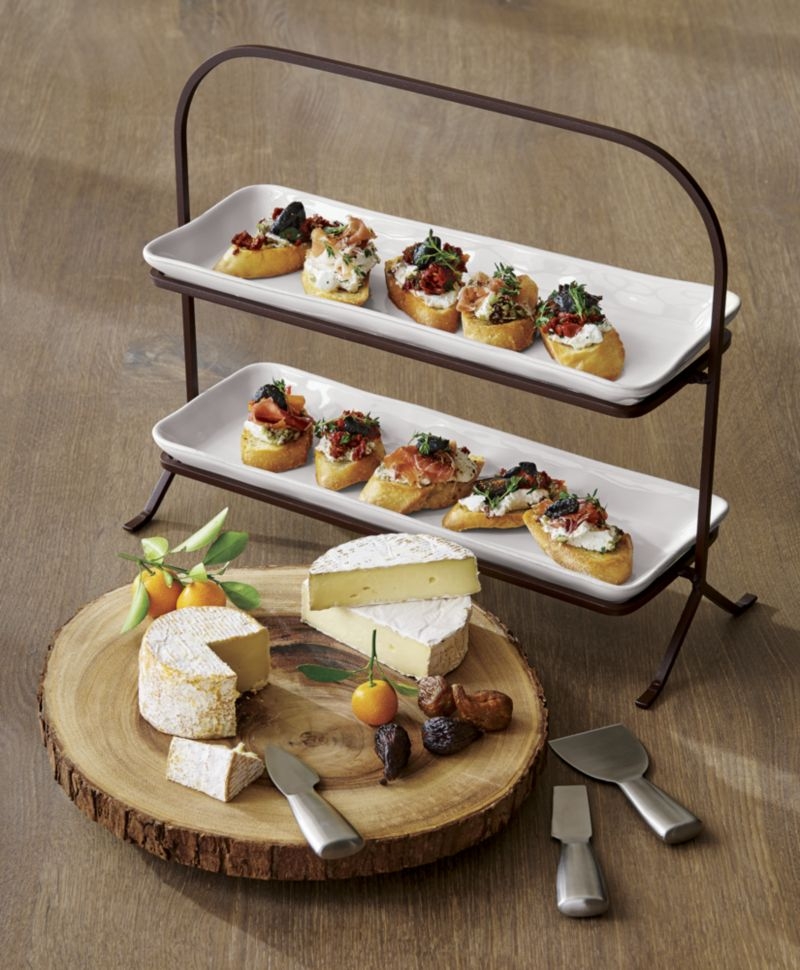 Marin White 2-Tier Server with Plates - Image 1
