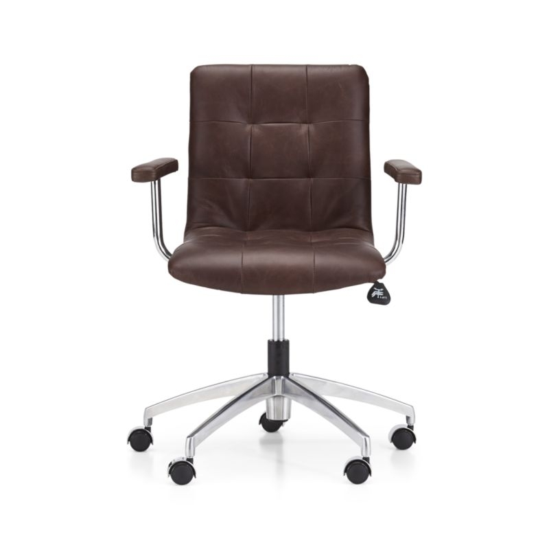 Navigator Saddle Brown Leather Office Chair - Image 2