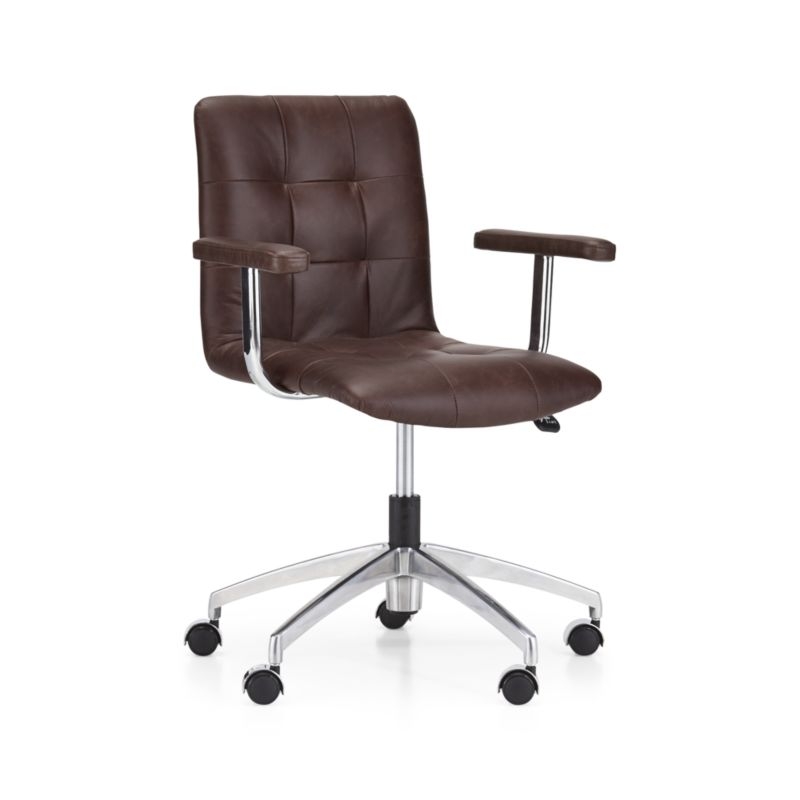 Navigator Saddle Brown Leather Office Chair - Image 4