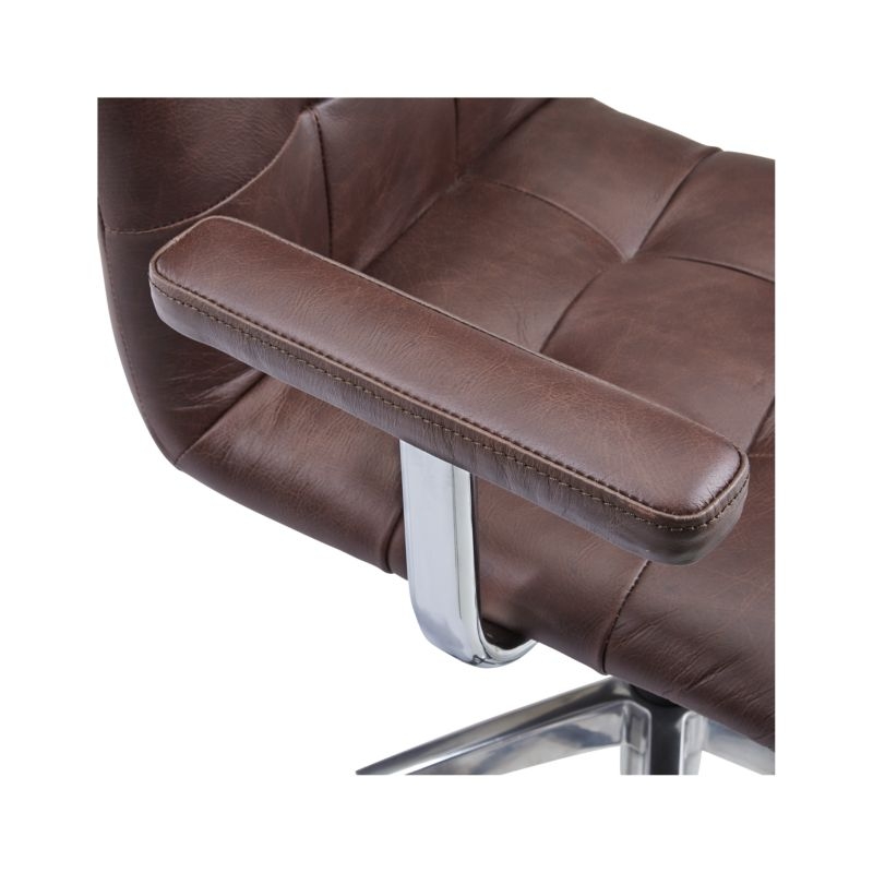 Navigator Saddle Brown Leather Office Chair - Image 5