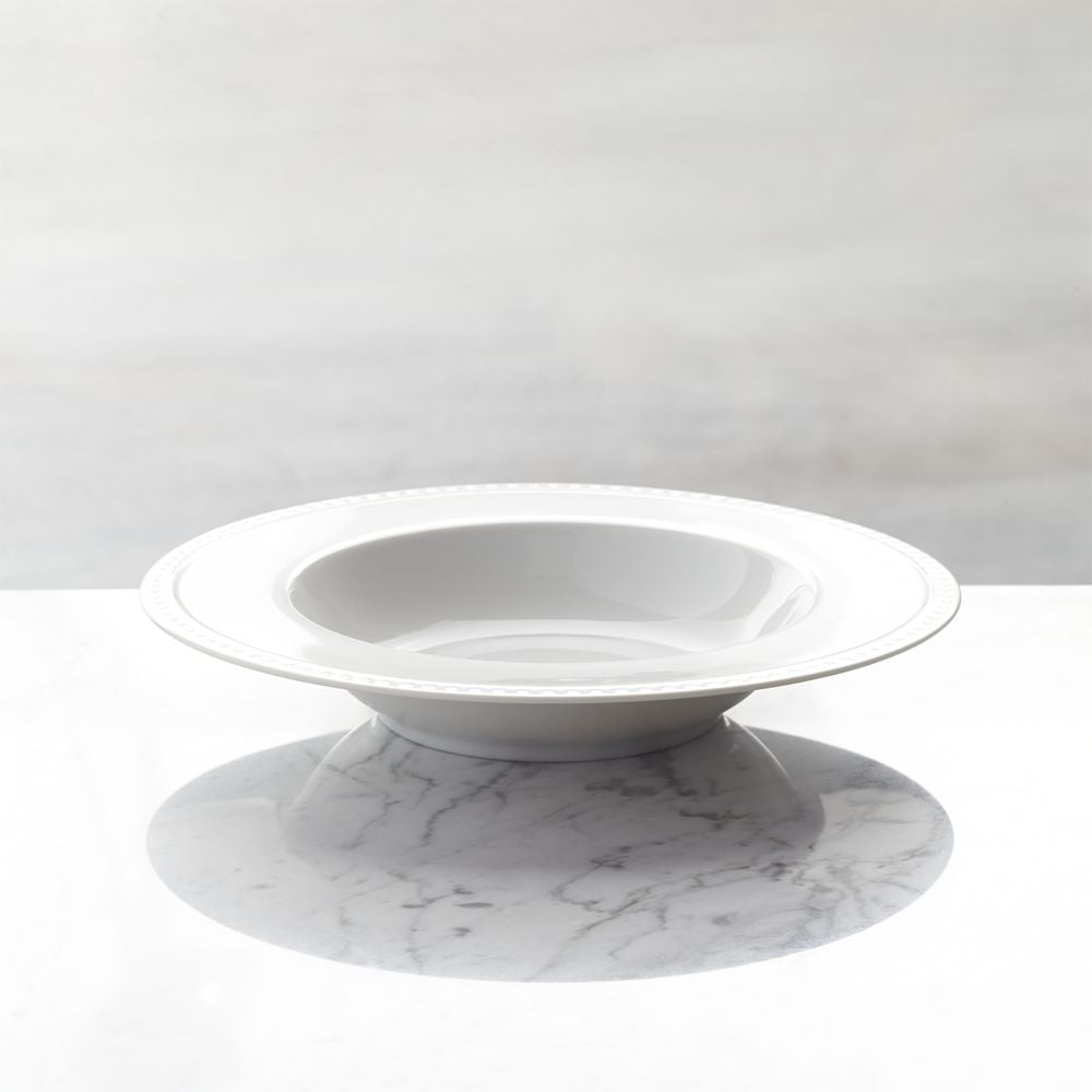 Staccato White Porcelain Low Bowl - Image 0