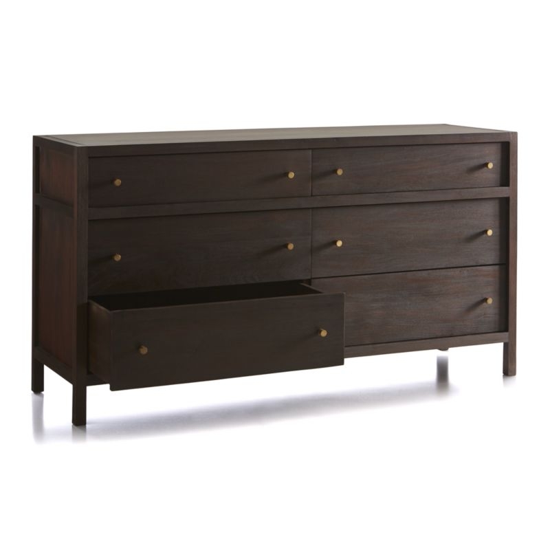Keane Espresso Wood 6-Drawer Dresser - Image 3