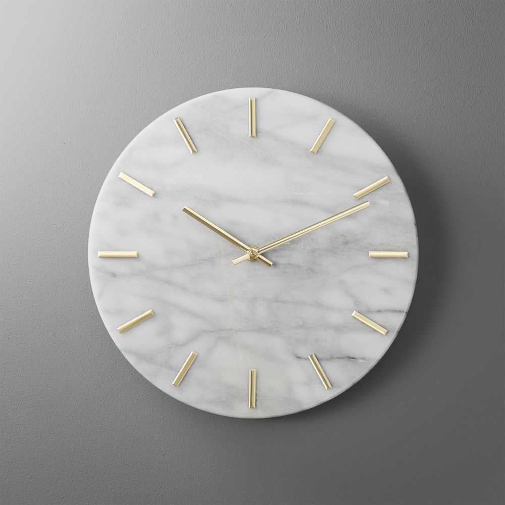 Carlo marble and brass wall clock - Image 0