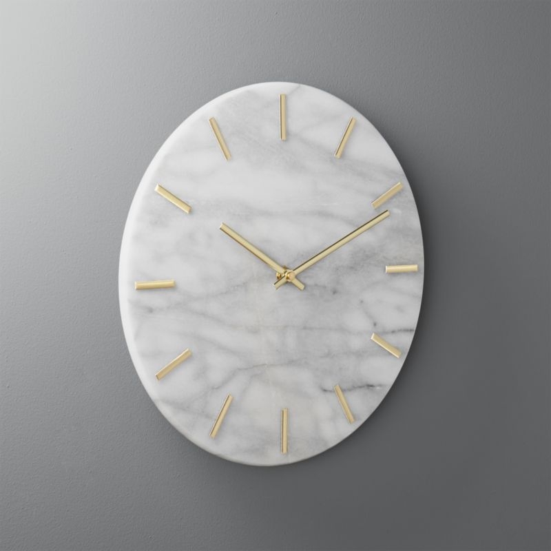 Carlo marble and brass wall clock - Image 1