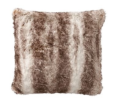 Faux Fur Pillow Cover, 18", Caramel Ombre - Image 1