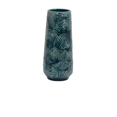 Teal Decorative Ceramic Table Vase - Image 0