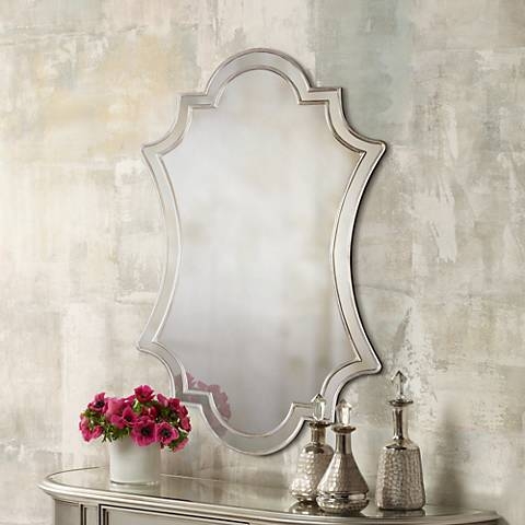 Elara Antiqued Silver 27" x 43" Wall Mirror - Image 0