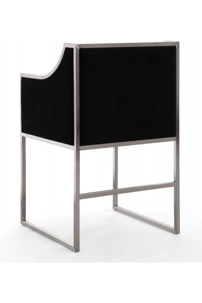 Atwell Black Velvet Silver Chair - Image 3