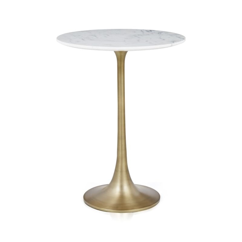 Nero White Marble Round Accent Table - Image 0
