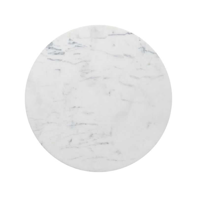 Nero White Marble Round Accent Table - Image 2