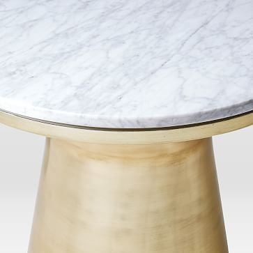 Marble Topped Pedestal Side Table - Image 1