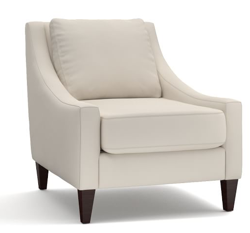 Aiden Upholstered Armchair - Twill, Cream - Image 0