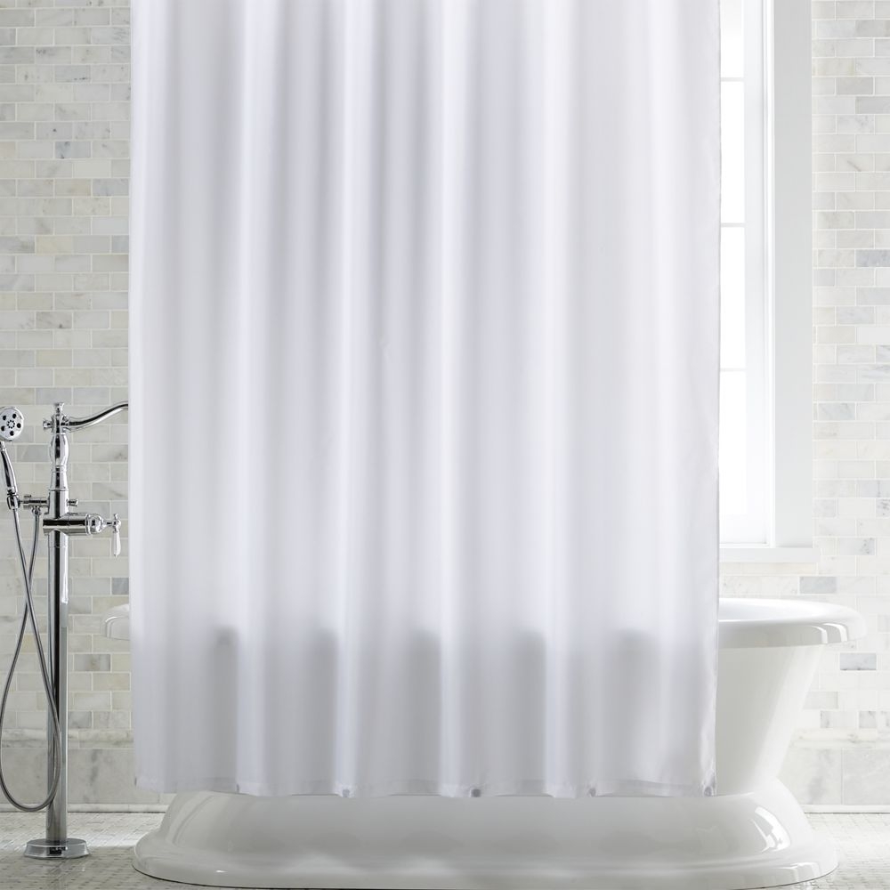 White Shower Curtain Liner with Magnets - Image 0