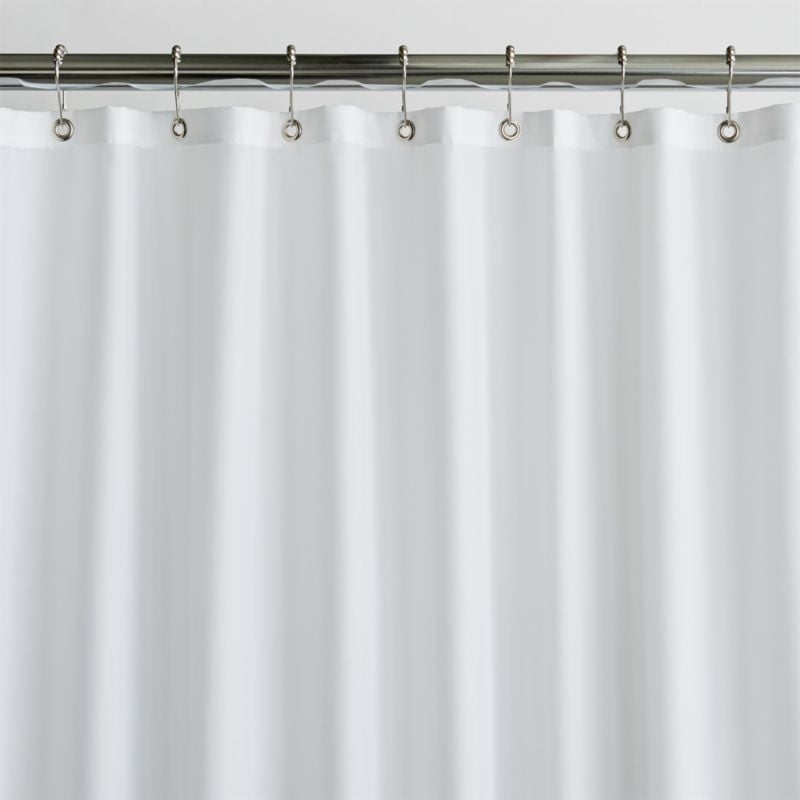 White Shower Curtain Liner with Magnets - Image 1