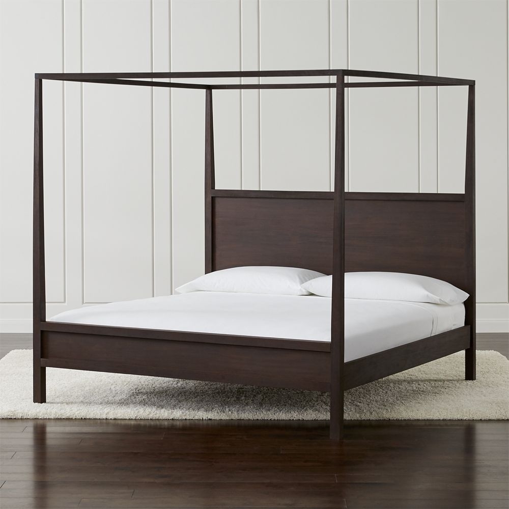Keane Espresso Wood King Canopy Bed - Image 1