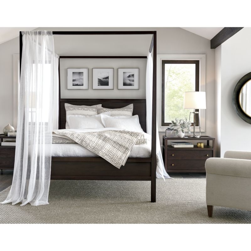 Keane Espresso Wood King Canopy Bed - Image 2